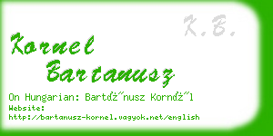 kornel bartanusz business card